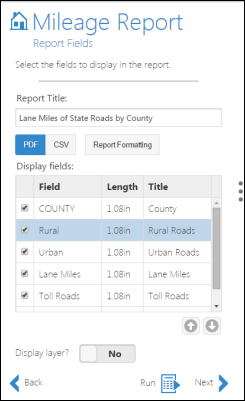 Report fields